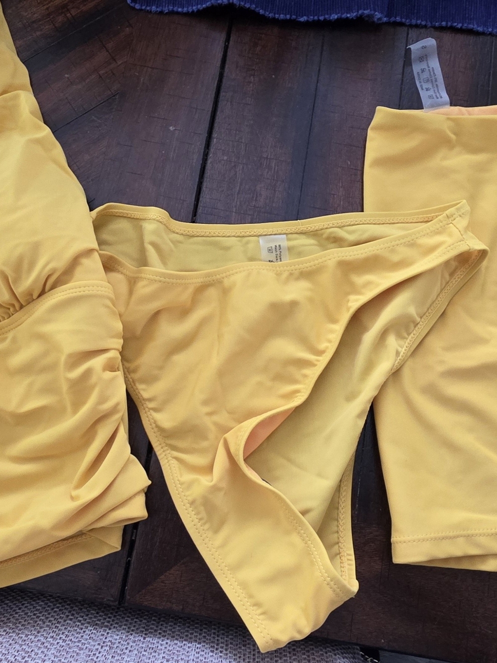 SHEIN Yellow Women's Swim Shorts & Bikini Brief Set